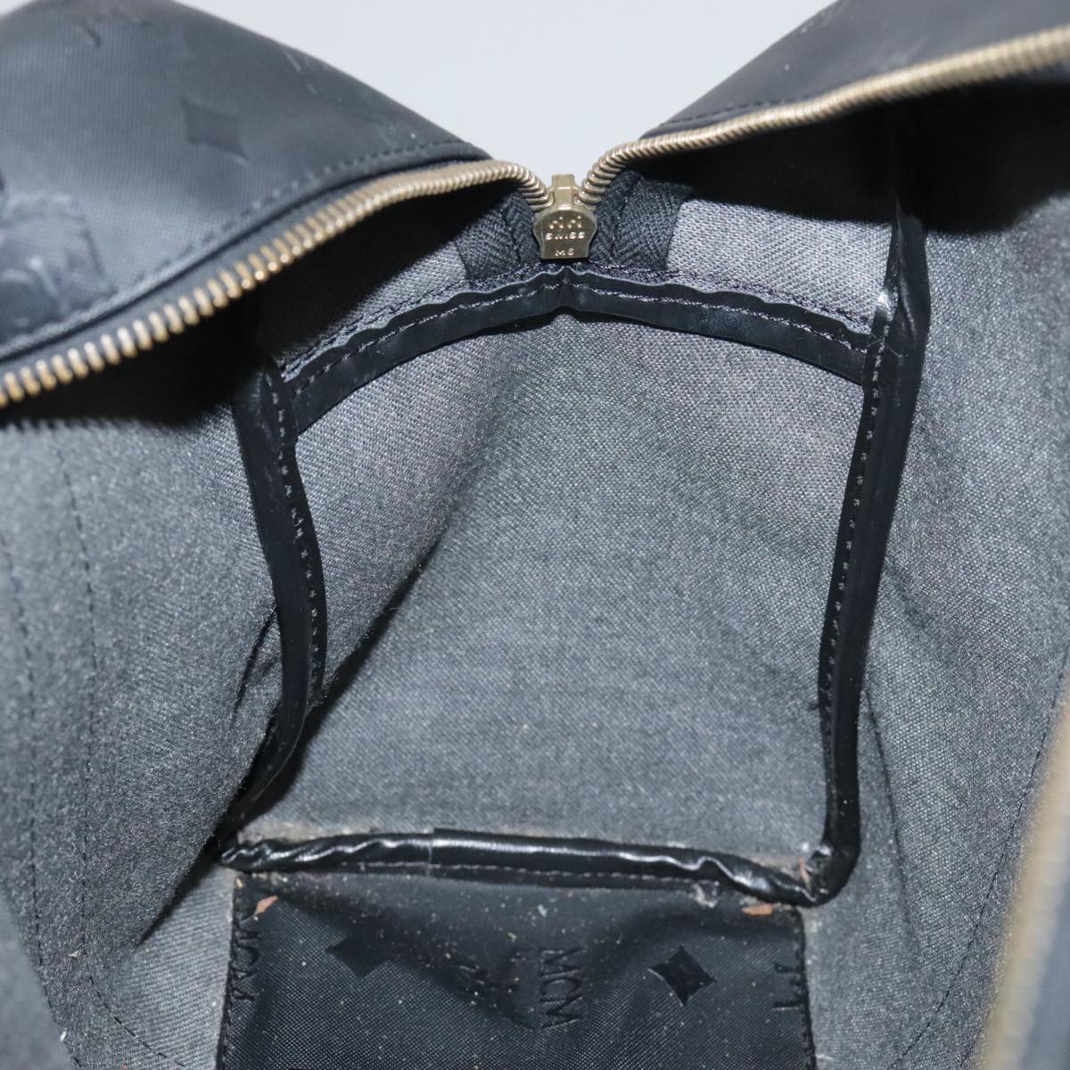 MCM Vicetos Logogram Shoulder Bag PVC Black Auth 104709