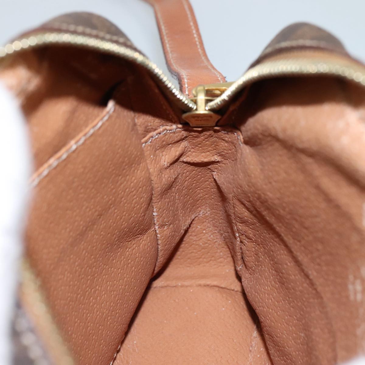 CELINE Macadam Canvas Shoulder Bag PVC Leather Brown Auth 104853