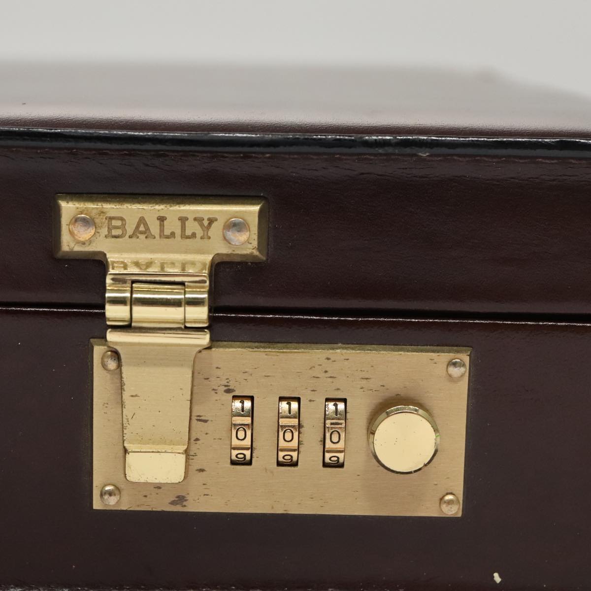 BALLY Trunk Leather Brown Gold Auth 105063