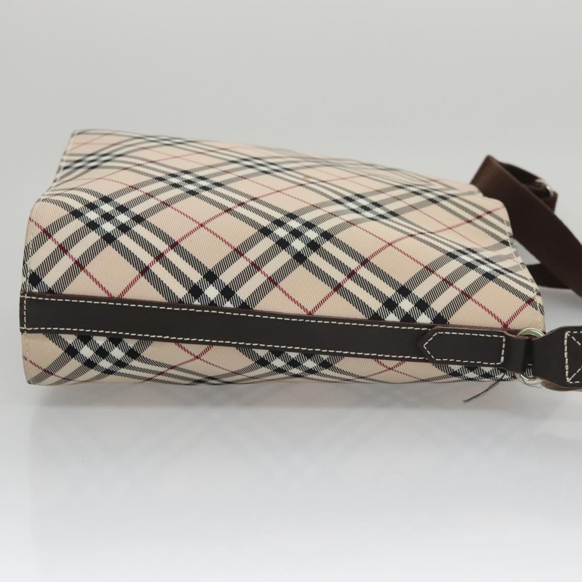 BURBERRY Nova Check Blue Label Shoulder Bag Canvas Beige Auth 105080