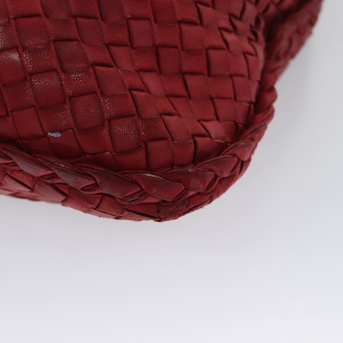 BOTTEGA VENETA Hobo Shoulder Bag Leather Red Auth 105087