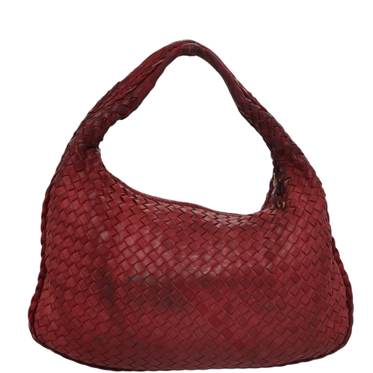 BOTTEGA VENETA Hobo Shoulder Bag Leather Red Auth 105087