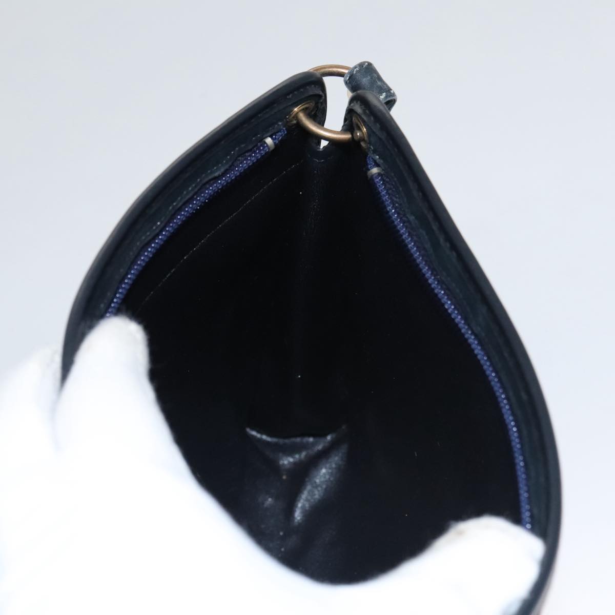 Christian Dior Trotter Canvas Shoulder Bag Navy Auth 105089
