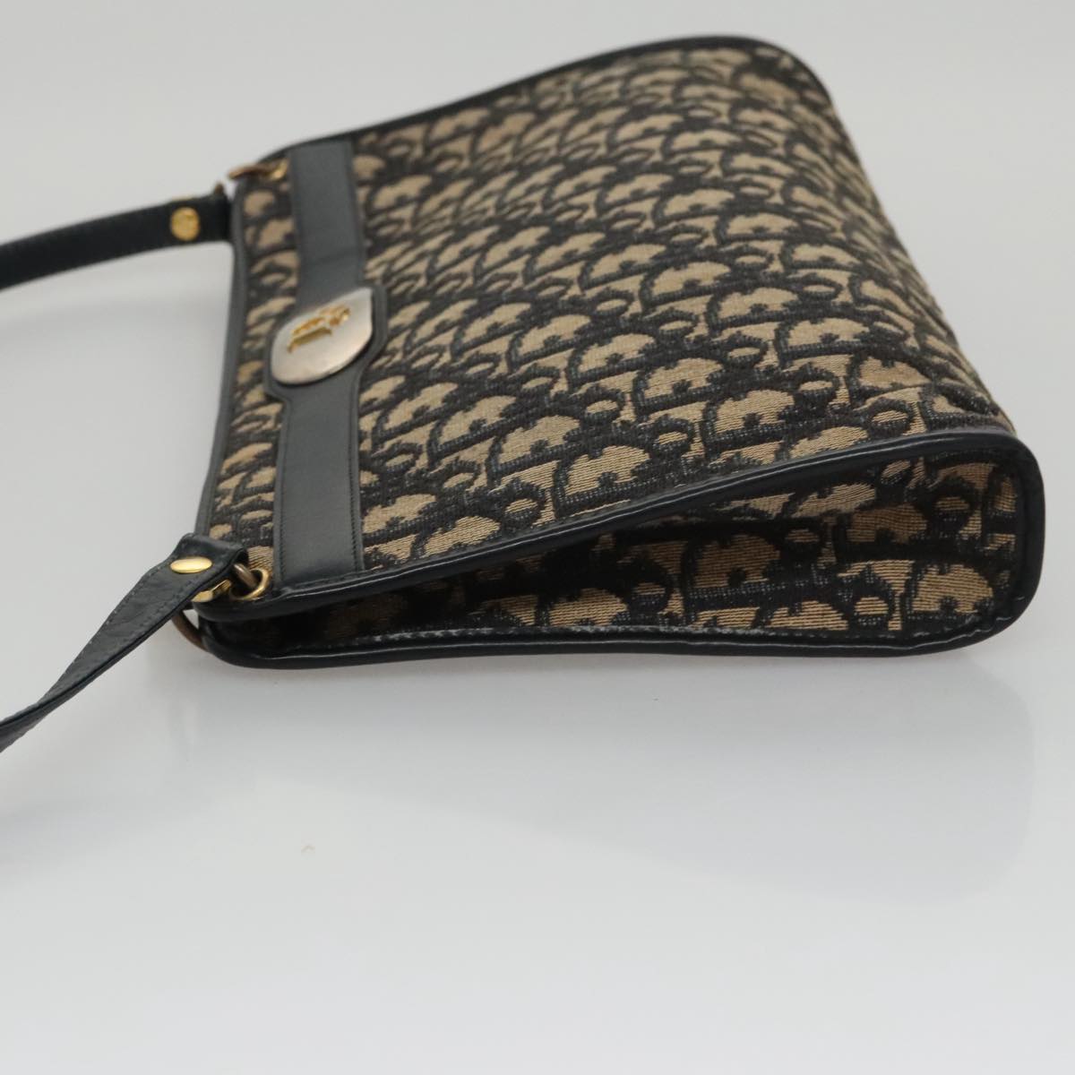Christian Dior Trotter Canvas Shoulder Bag Navy Auth 105089