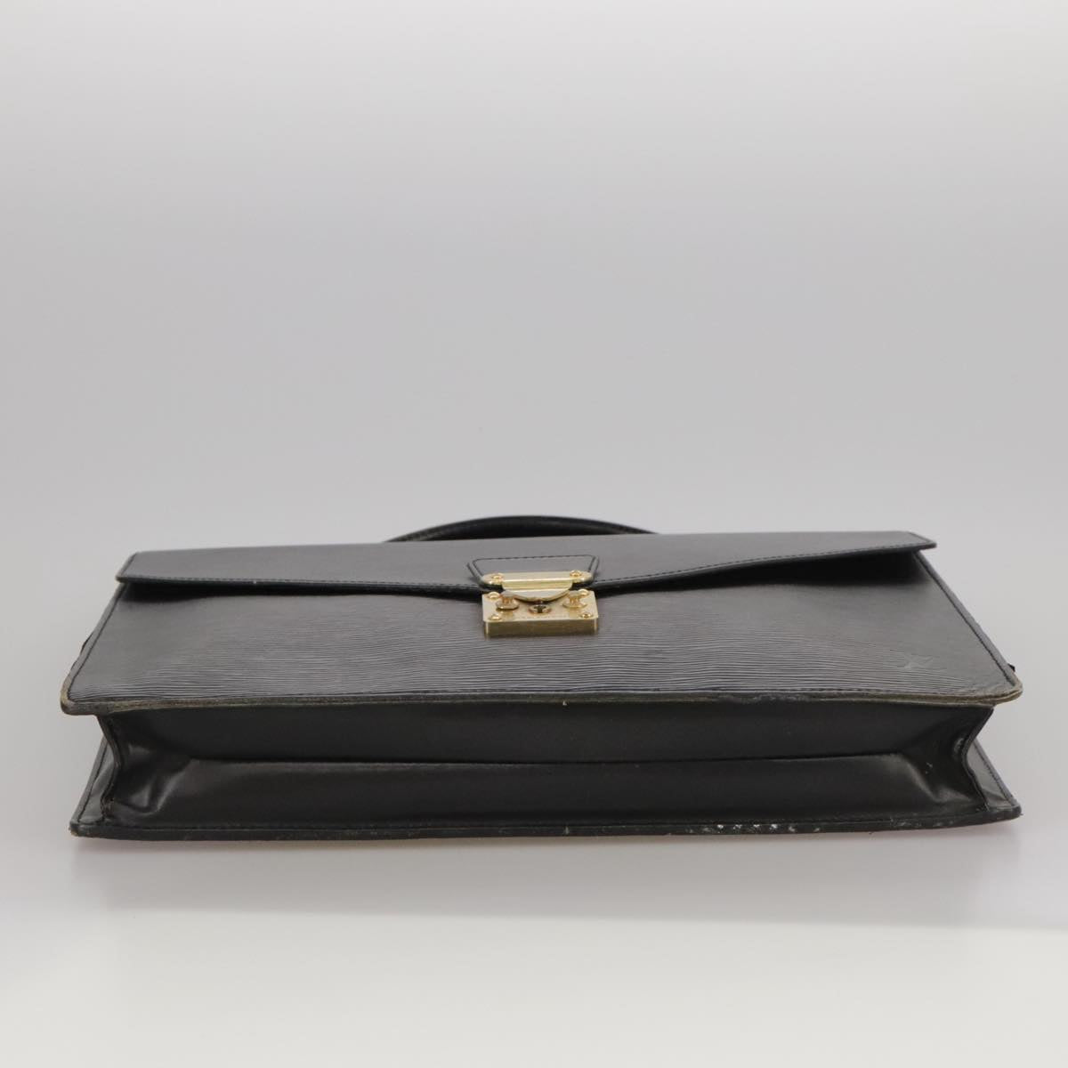 LOUIS VUITTON Epi Porte Documents Bandouliere Briefcase Black M54462 Auth 105325