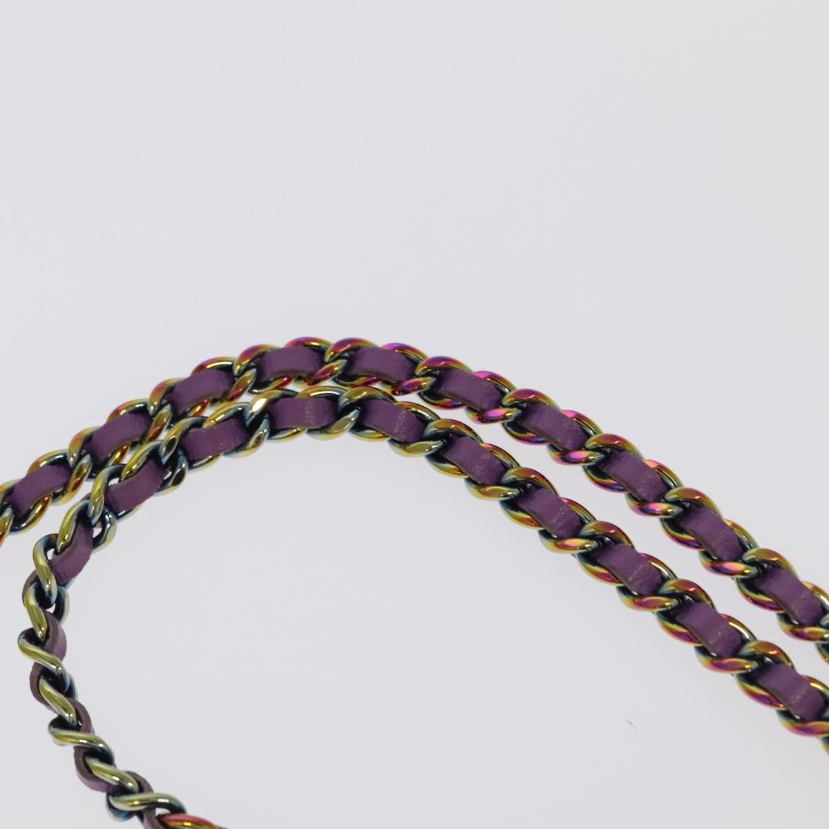 CHANEL Chain Shoulder Bag Tweed Rainbow CC Auth 105332SV