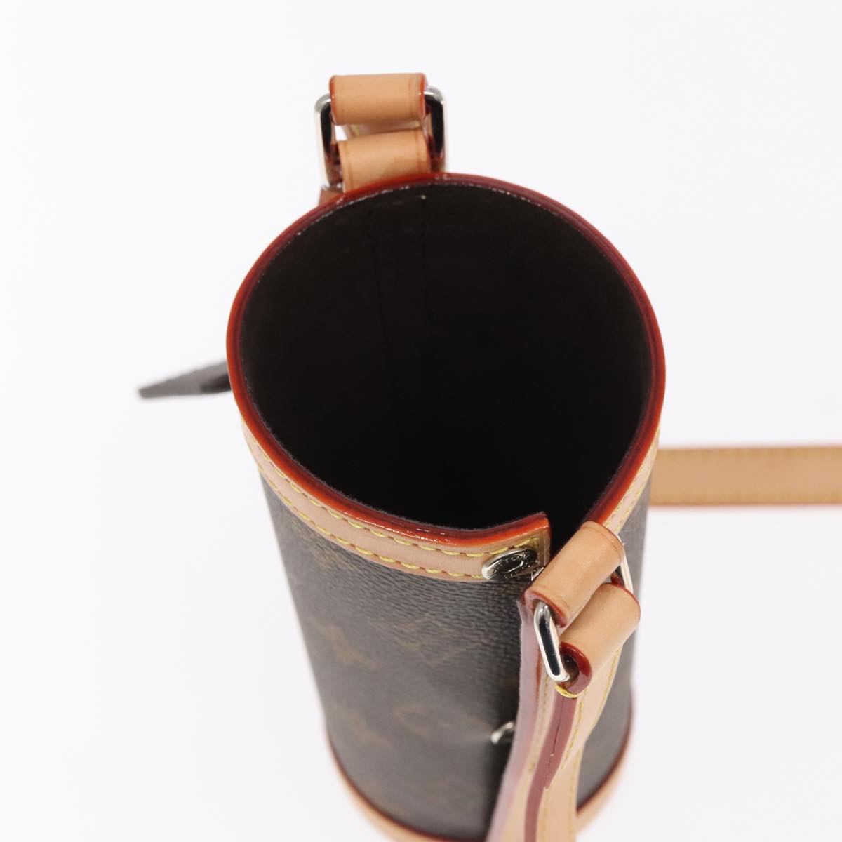 LOUIS VUITTON Monogram Flask Holder Water Bottle GI0518 LV Auth 105346