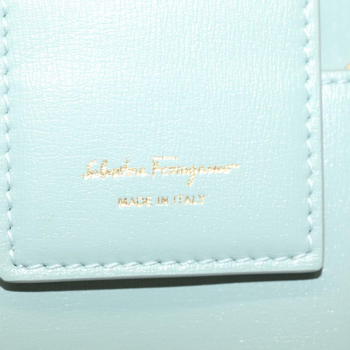 Salvatore Ferragamo Smartphone Holder Shoulder Bag Leather Blue Auth 105369V