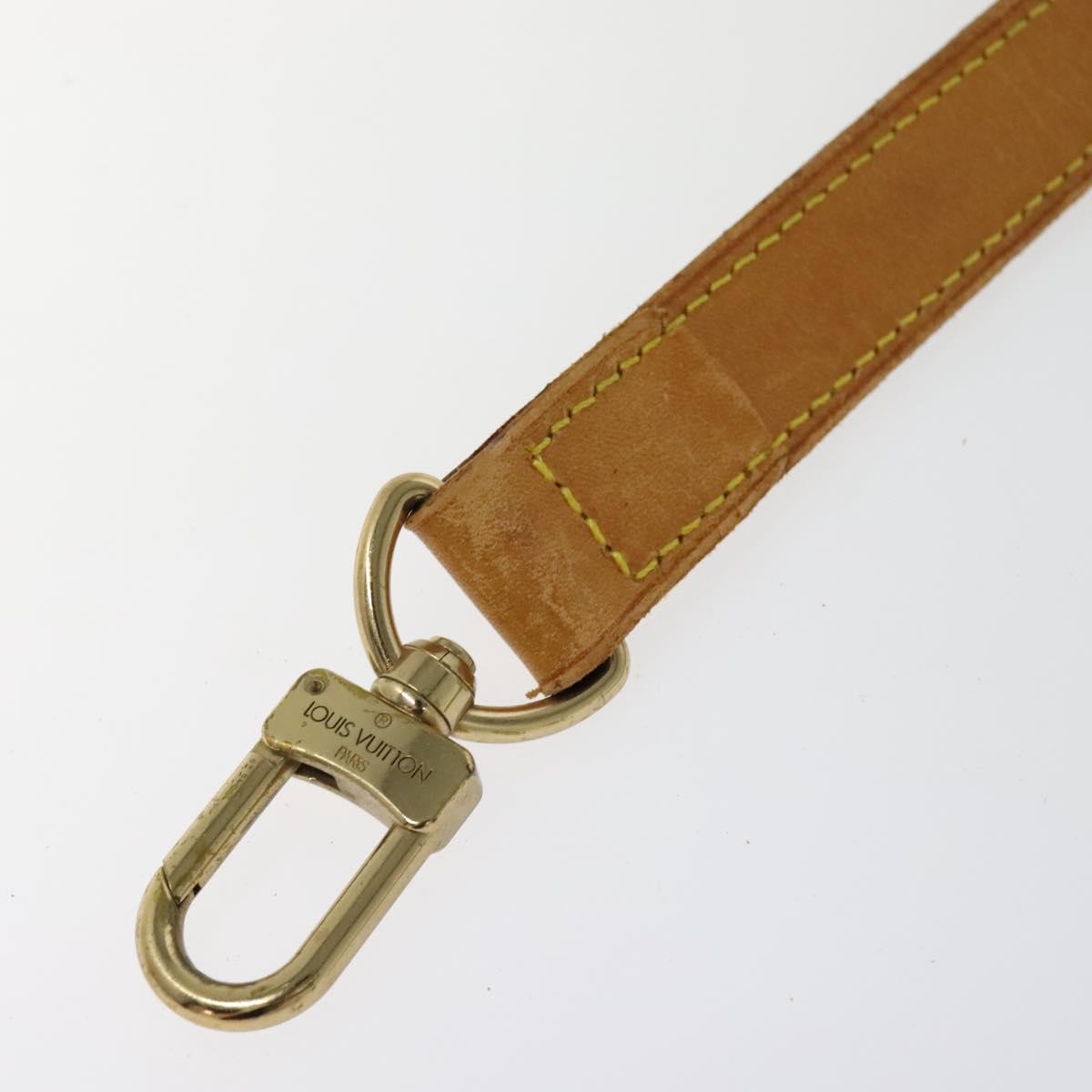LOUIS VUITTON Adjustable Shoulder Strap Leather 32.7""-39.8"" Beige Auth 105378
