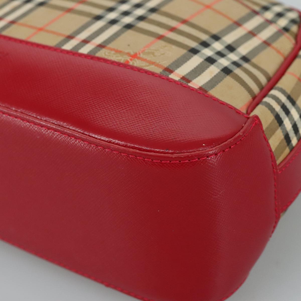 BURBERRY Nova Check Shoulder Bag Beige Auth 105383