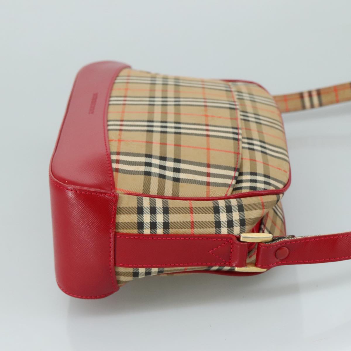 BURBERRY Nova Check Shoulder Bag Beige Auth 105383