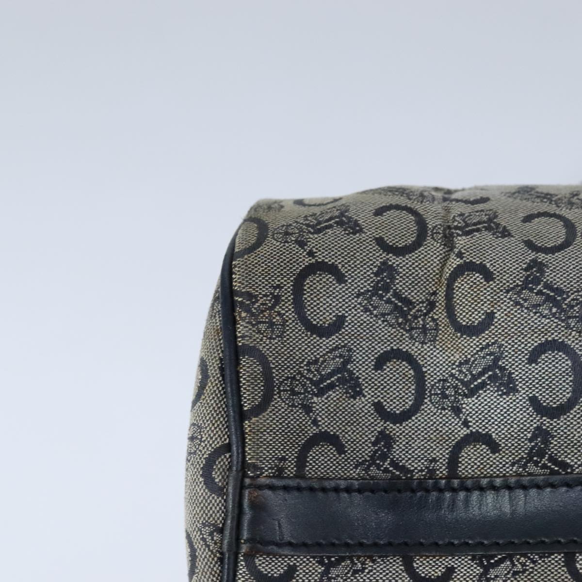 CELINE C Macadam Canvas Hand Bag Navy Auth 105423