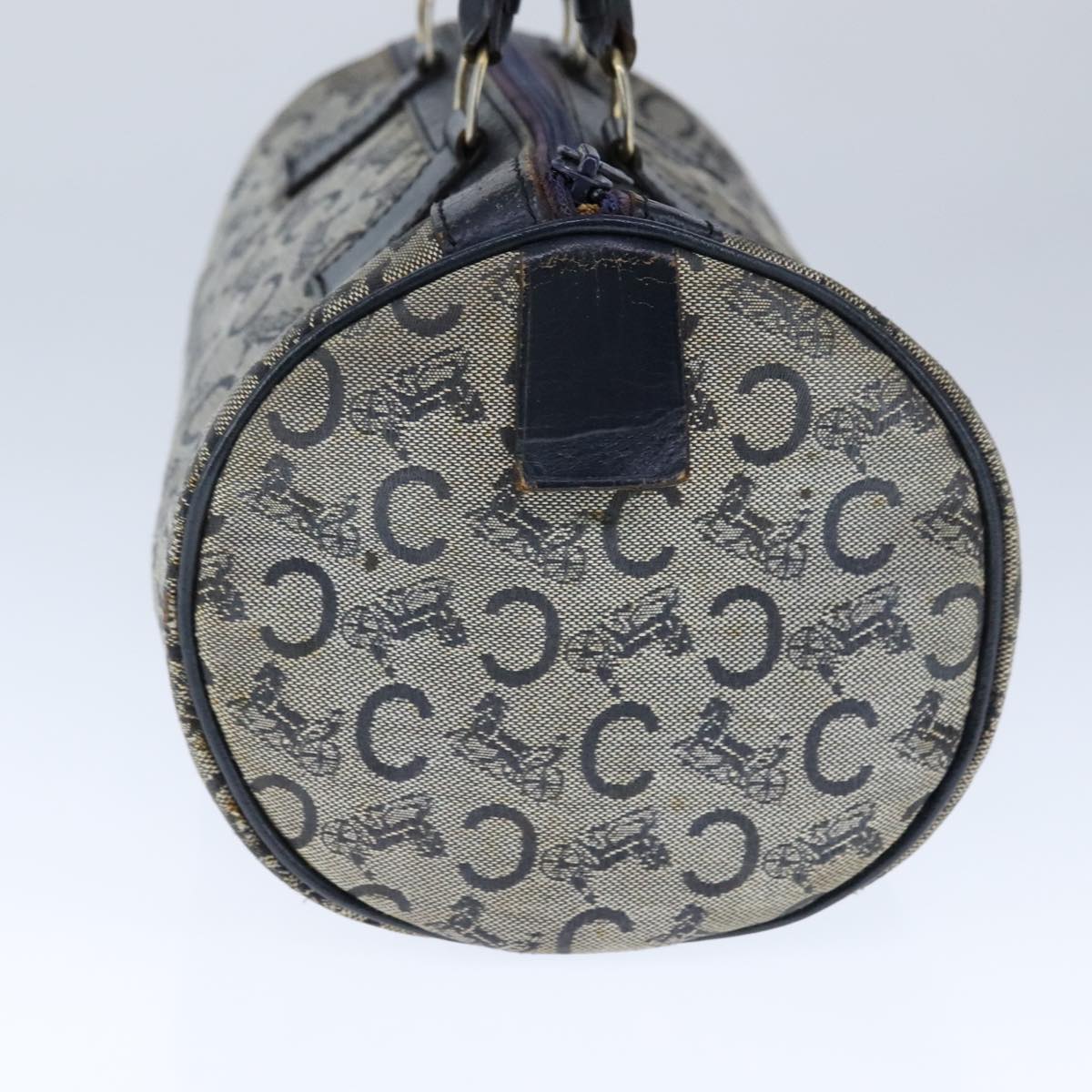 CELINE C Macadam Canvas Hand Bag Navy Auth 105423