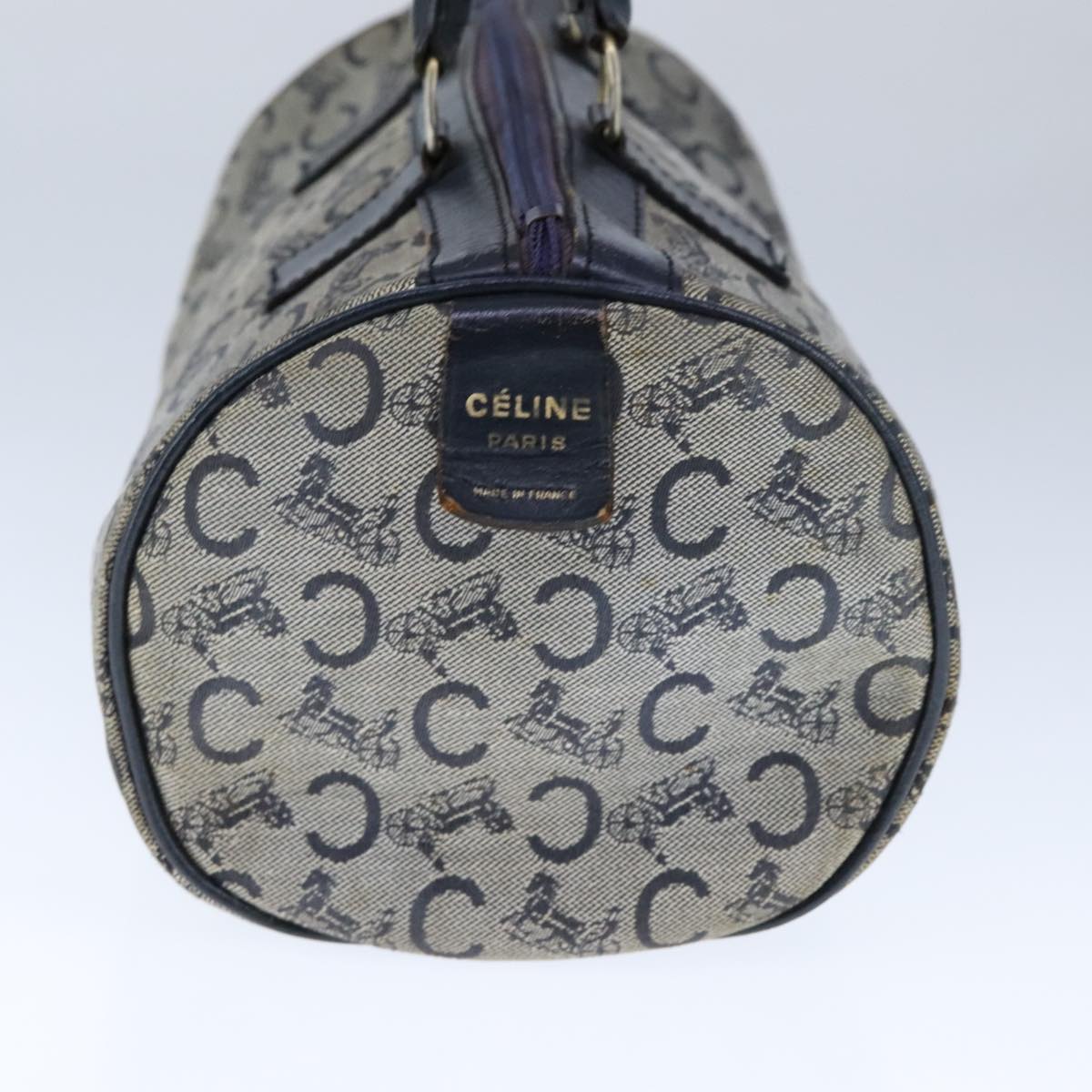 CELINE C Macadam Canvas Hand Bag Navy Auth 105423