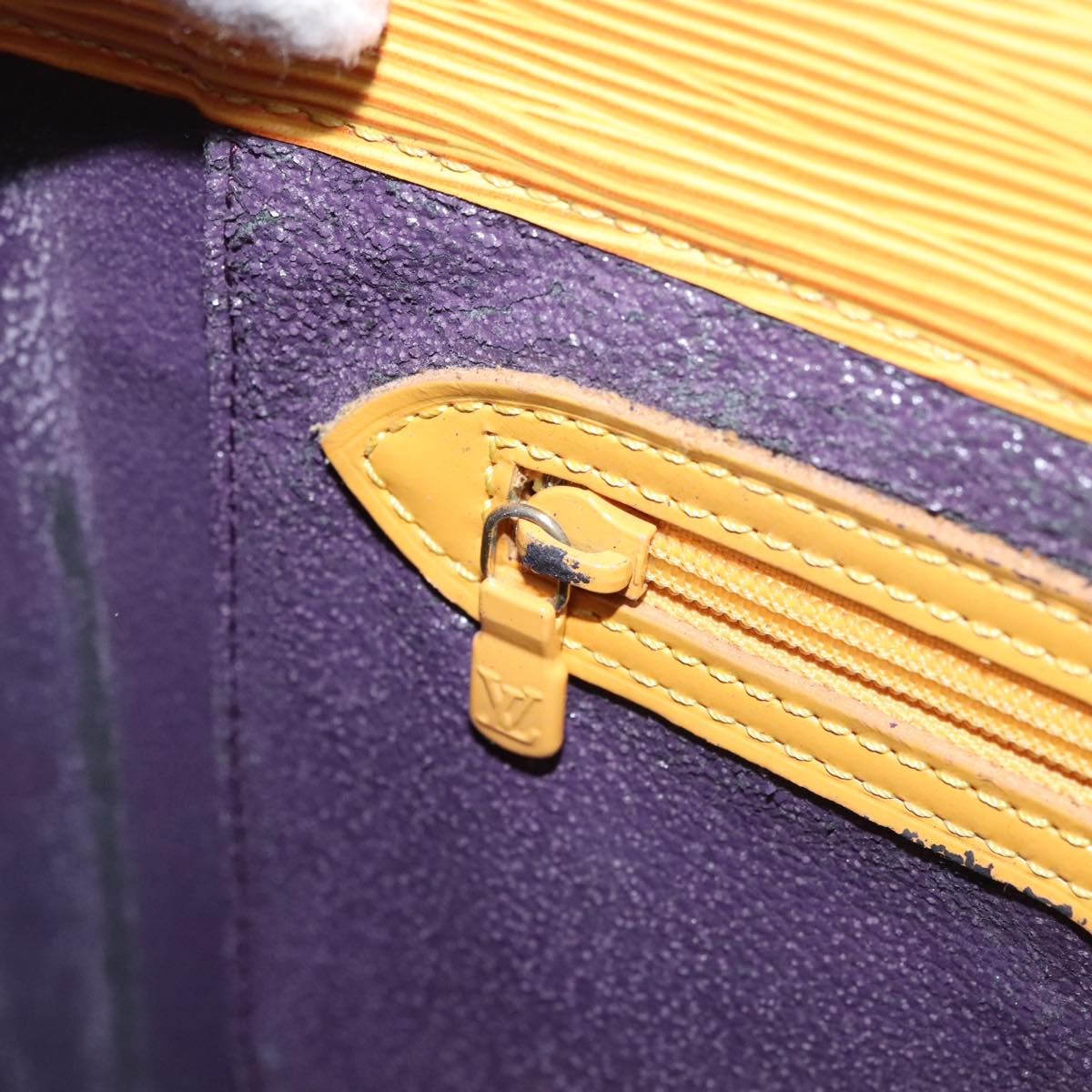 LOUIS VUITTON Epi Sac Plat Hand Bag Yellow M52079 LV Auth 105461