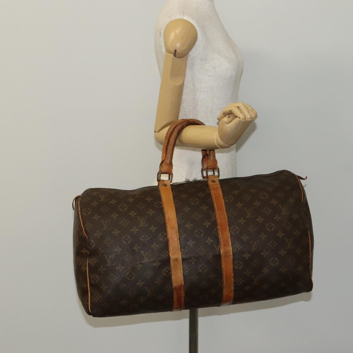 LOUIS VUITTON Monogram Keepall 50 Boston Bag M41426 LV Auth 105468