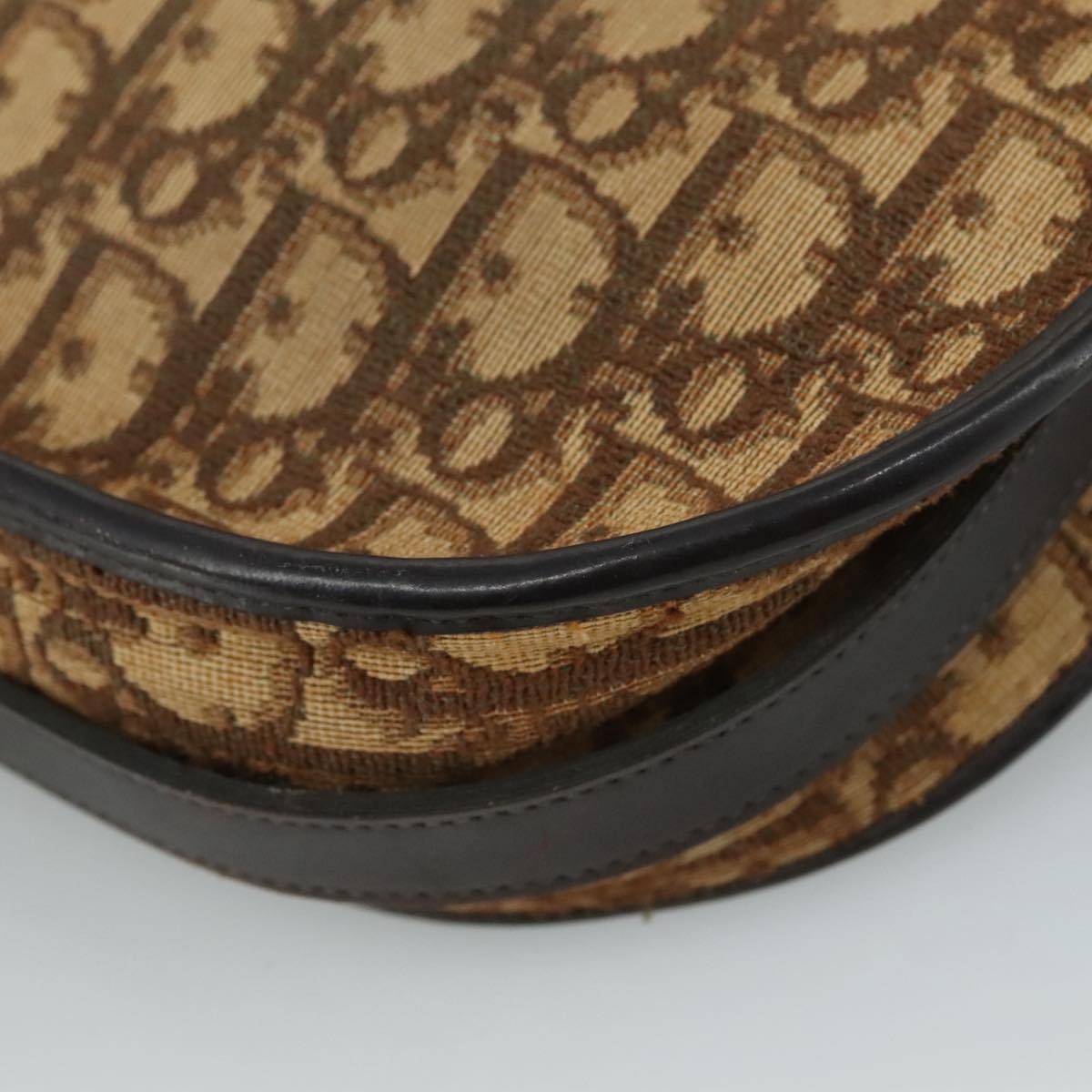 Christian Dior Trotter Canvas Shoulder Bag Brown Auth 105487