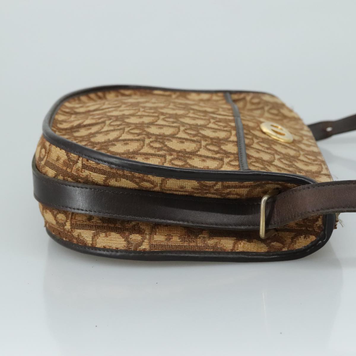 Christian Dior Trotter Canvas Shoulder Bag Brown Auth 105487