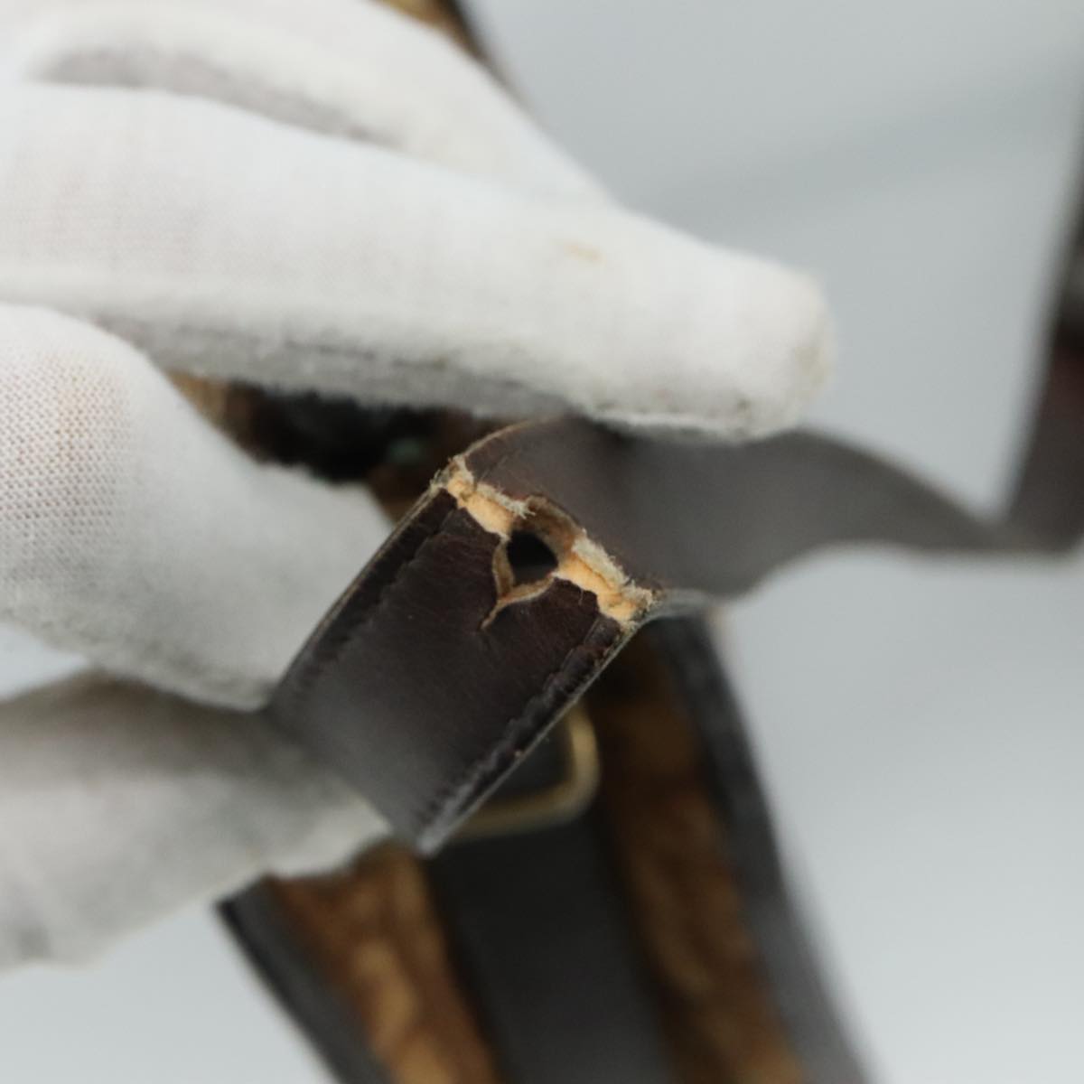 Christian Dior Trotter Canvas Shoulder Bag Brown Auth 105487