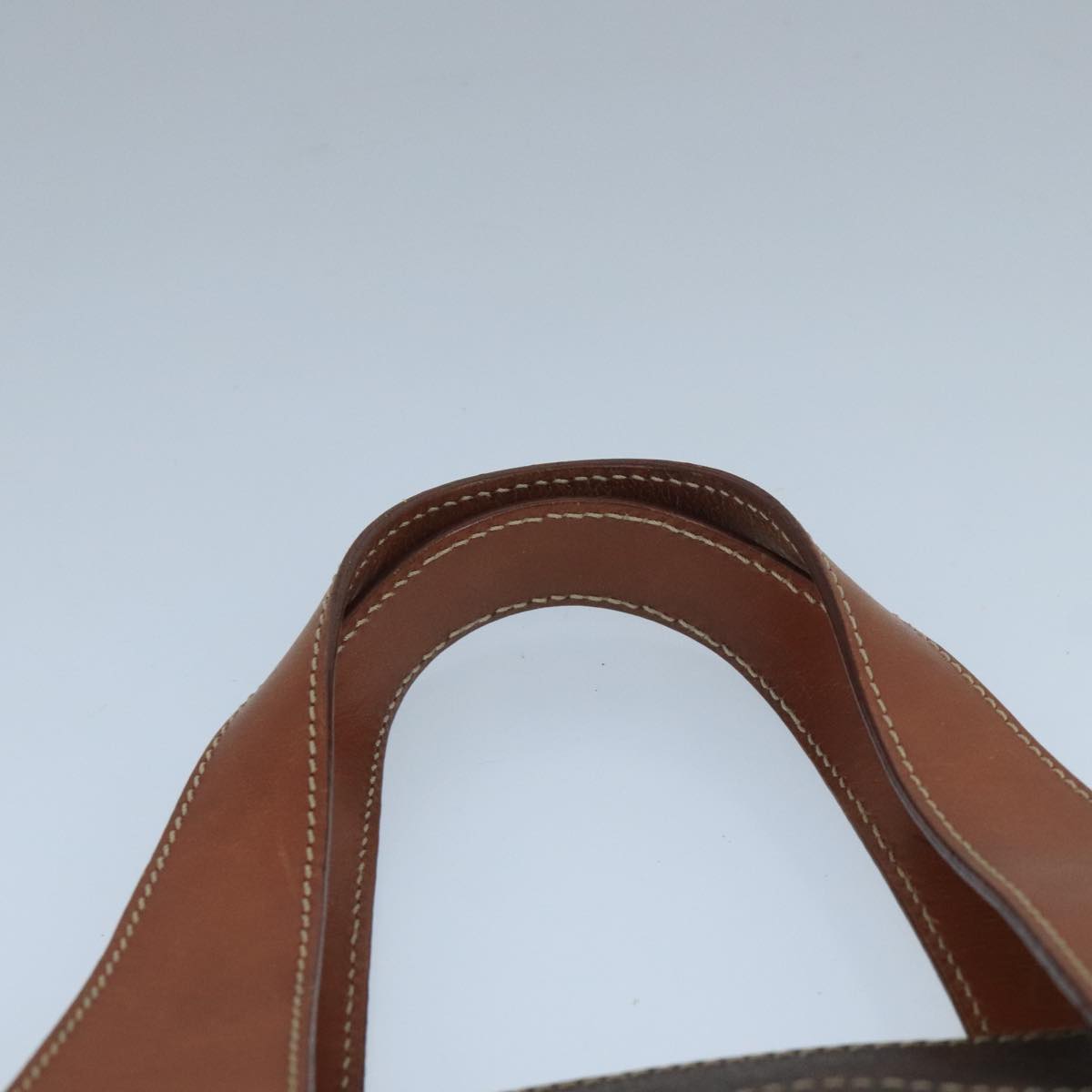 CELINE Macadam Canvas Hand Bag PVC Leather Brown Gold Auth 105491