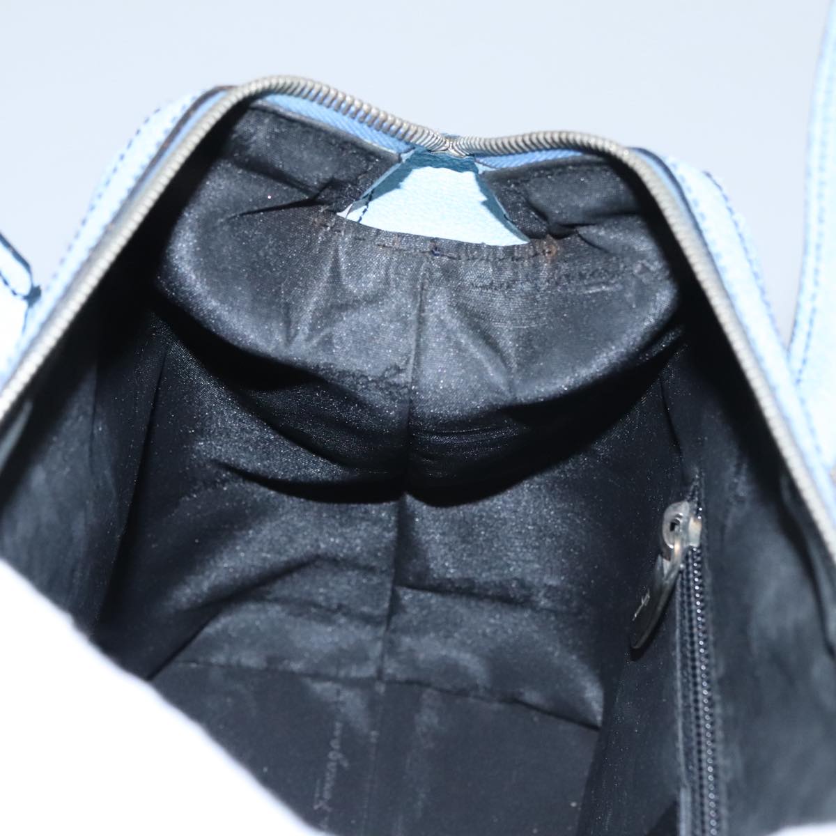 Salvatore Ferragamo Hand Bag Leather Light Blue Auth 105502