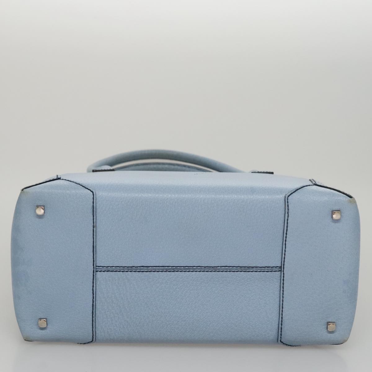 Salvatore Ferragamo Hand Bag Leather Light Blue Auth 105502