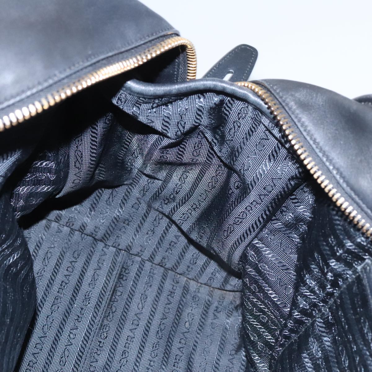 PRADA Hand Bag Nylon Black Red white Auth 105507V