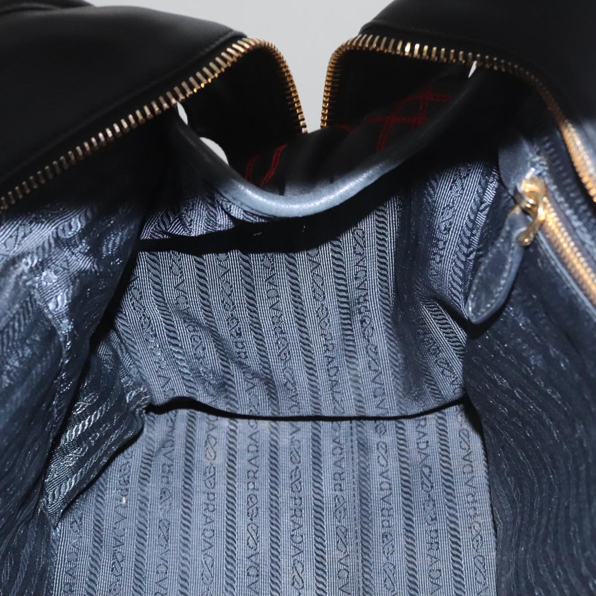 PRADA Hand Bag Nylon Black Red white Auth 105507V