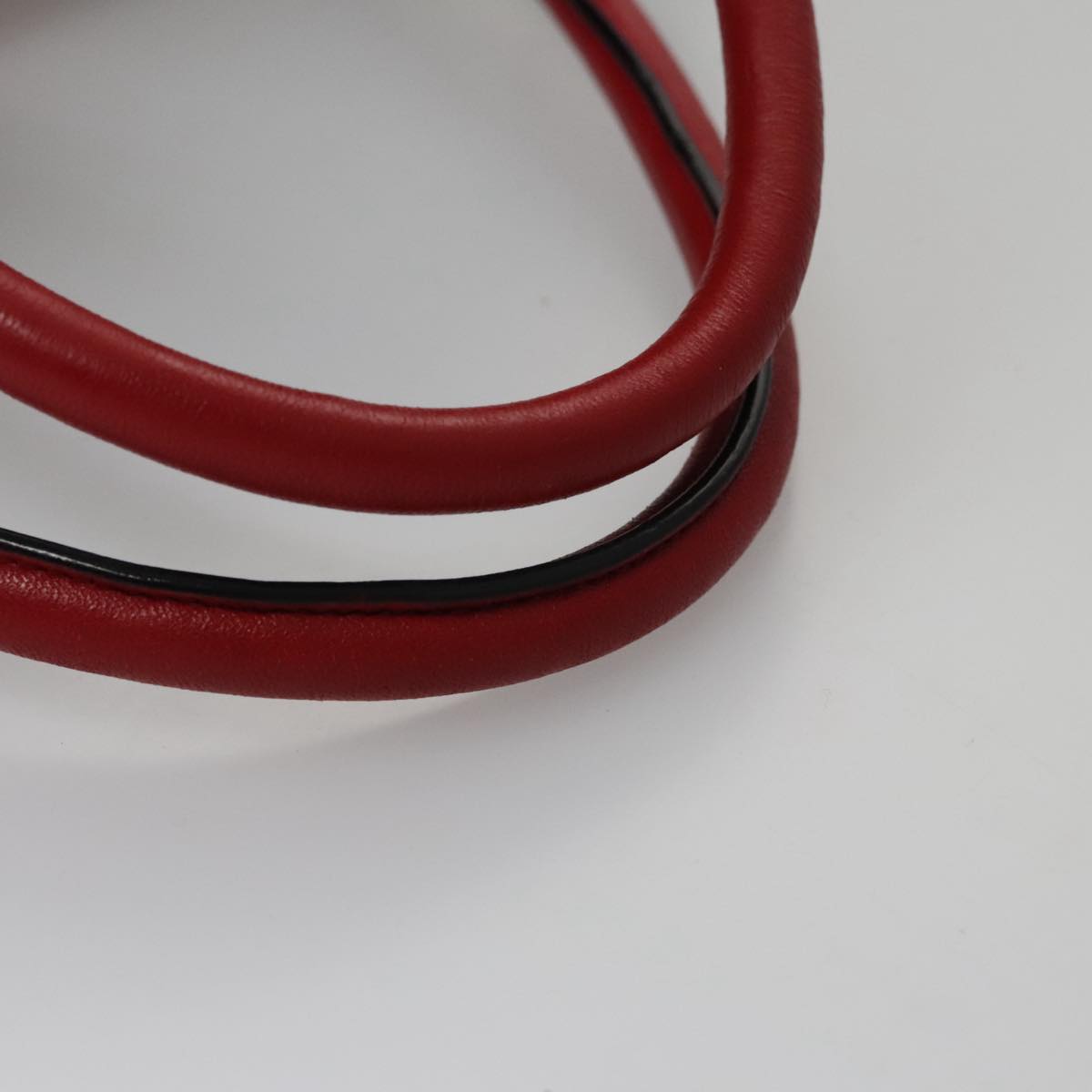 PRADA Hand Bag Nylon Black Red white Auth 105507V