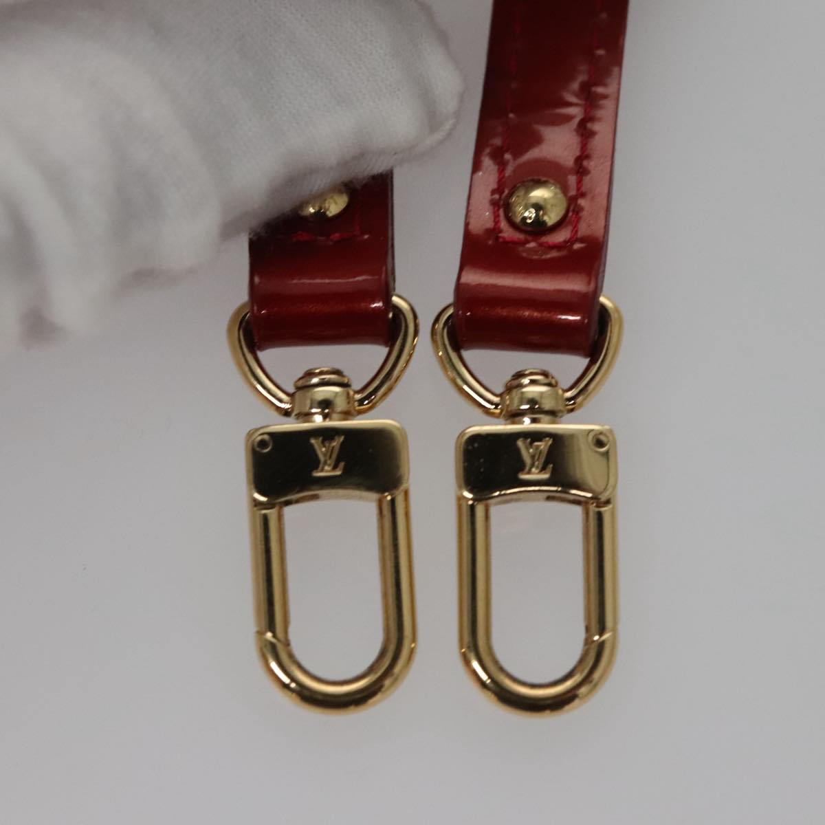 LOUIS VUITTON Vernis Rayure Alma BB Bag 2way Pomme D'amour M91593 Auth 105512AV