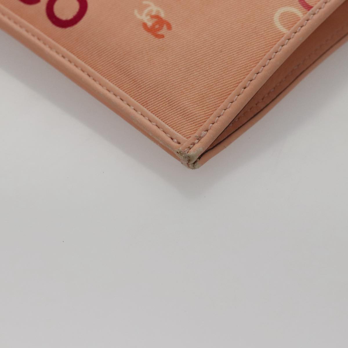 CHANEL Chain COCO Tote Bag Canvas Pink Gold CC Auth 105536