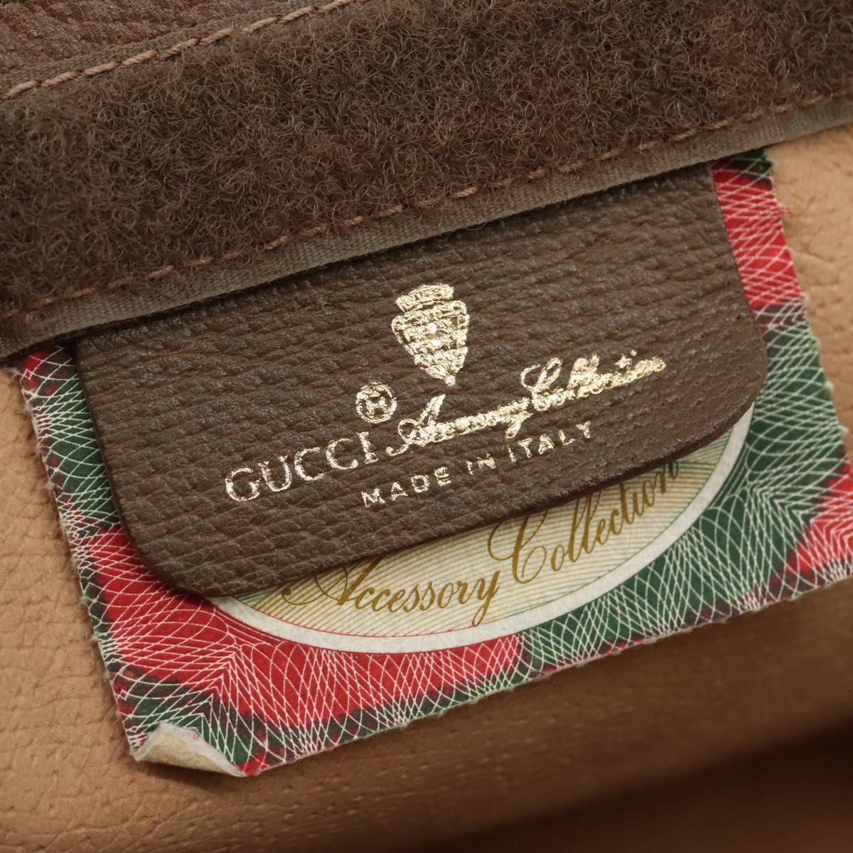 GUCCI GG Supreme Web Sherry Line Clutch Bag PVC Beige Red 89 01 032 Auth 105574