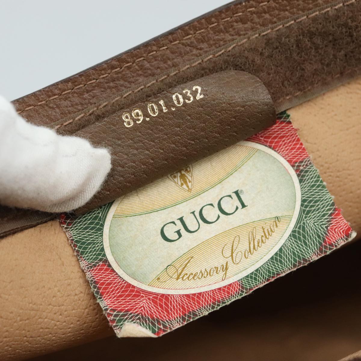 GUCCI GG Supreme Web Sherry Line Clutch Bag PVC Beige Red 89 01 032 Auth 105574