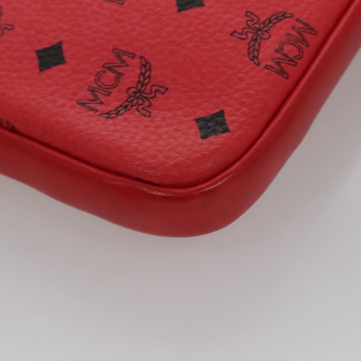 MCM Vicetos Logogram Clutch Bag PVC Red Auth 105618