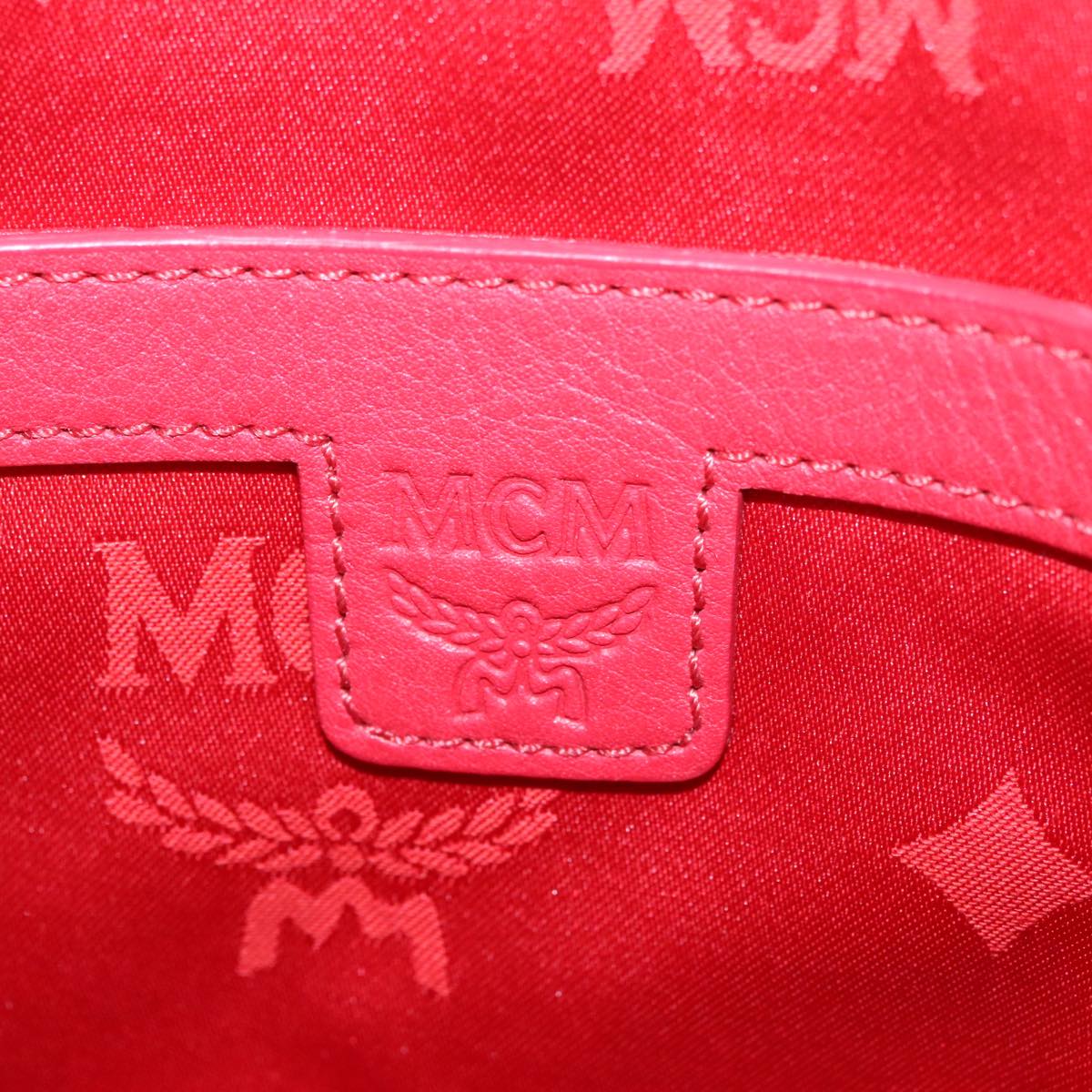 MCM Vicetos Logogram Clutch Bag PVC Red Auth 105618
