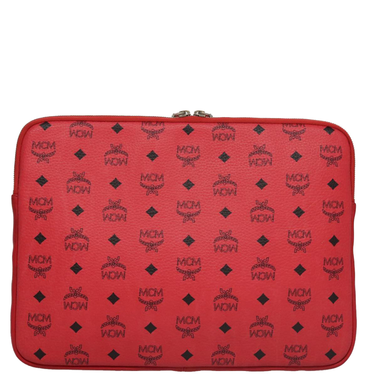 MCM Vicetos Logogram Clutch Bag PVC Red Auth 105618