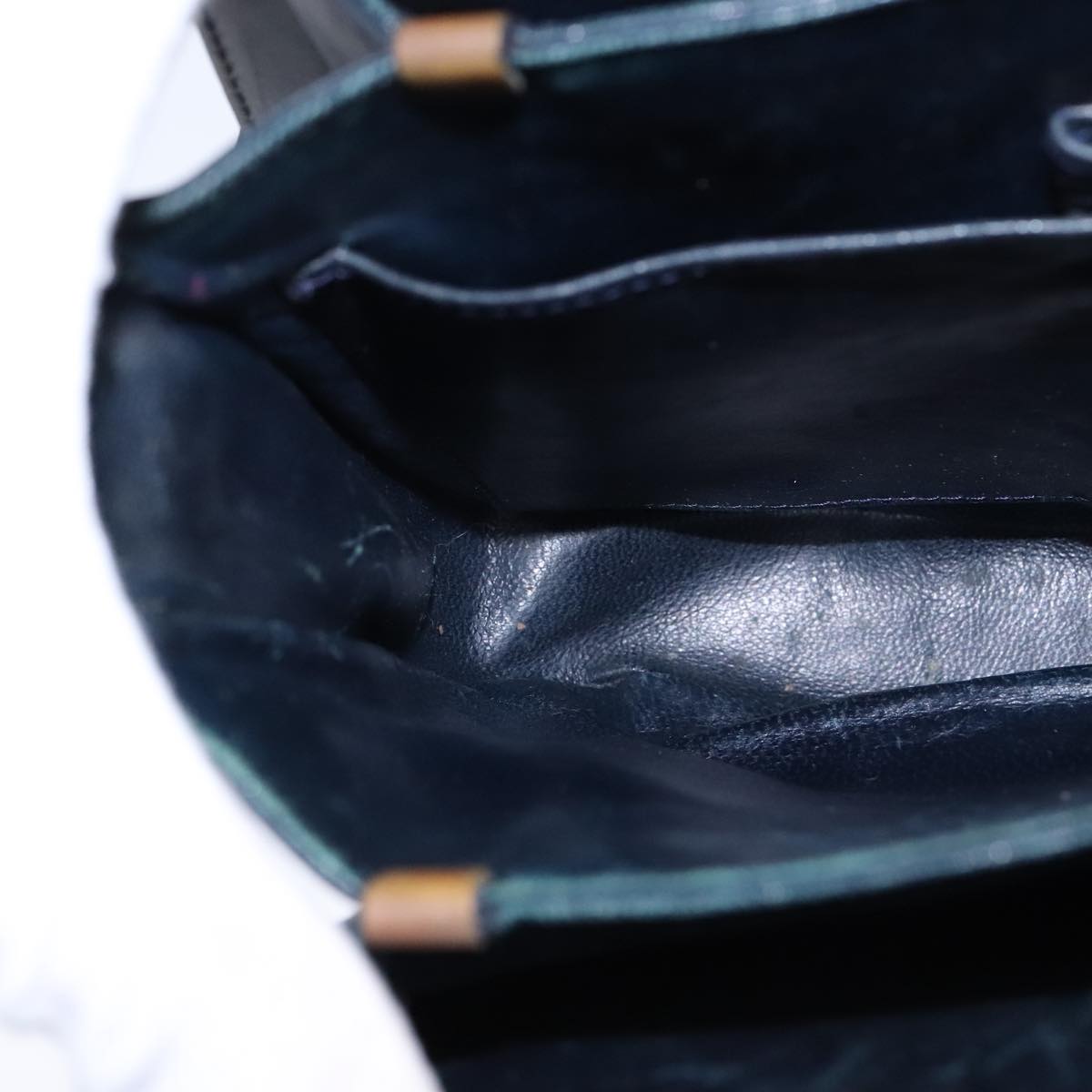 CELINE C Sulky Shoulder Bag Canvas Leather Navy Auth 105626