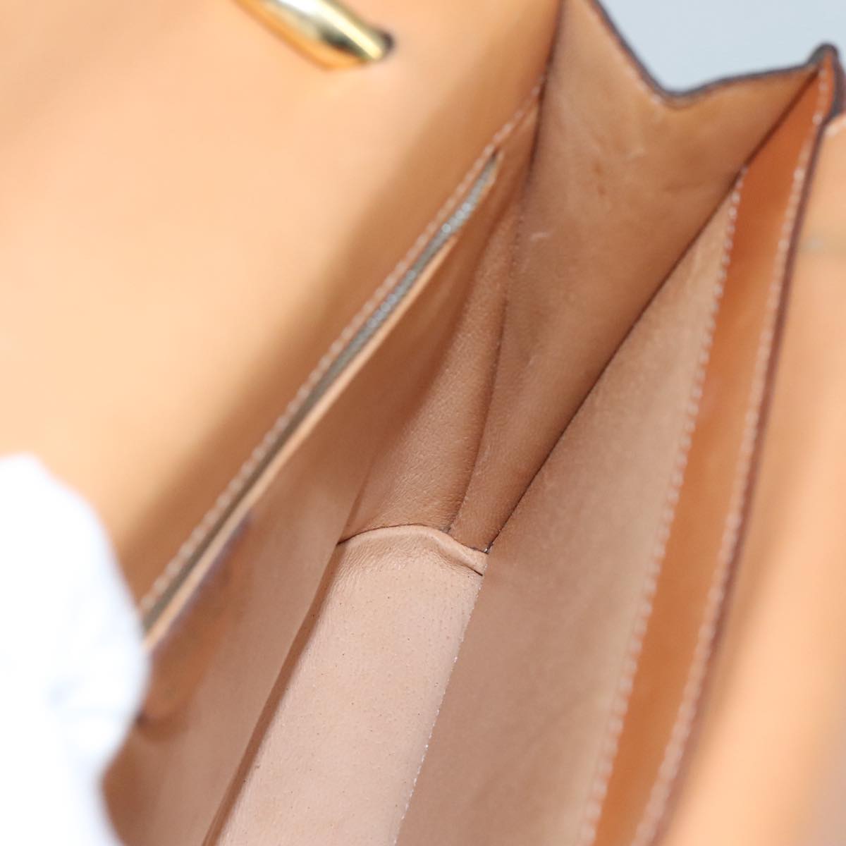 CELINE Macadam Canvas Hand Bag PVC Leather Brown Gold Auth 105628V