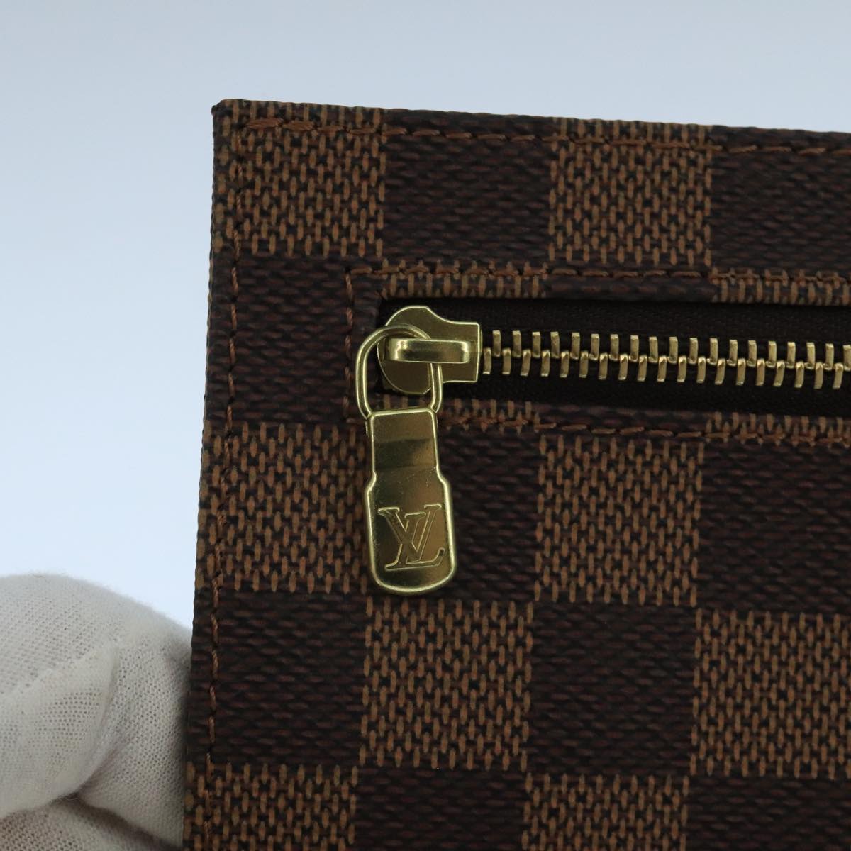 LOUIS VUITTON Damier Ebene Clifton Pouch N51149 LV Auth 105674