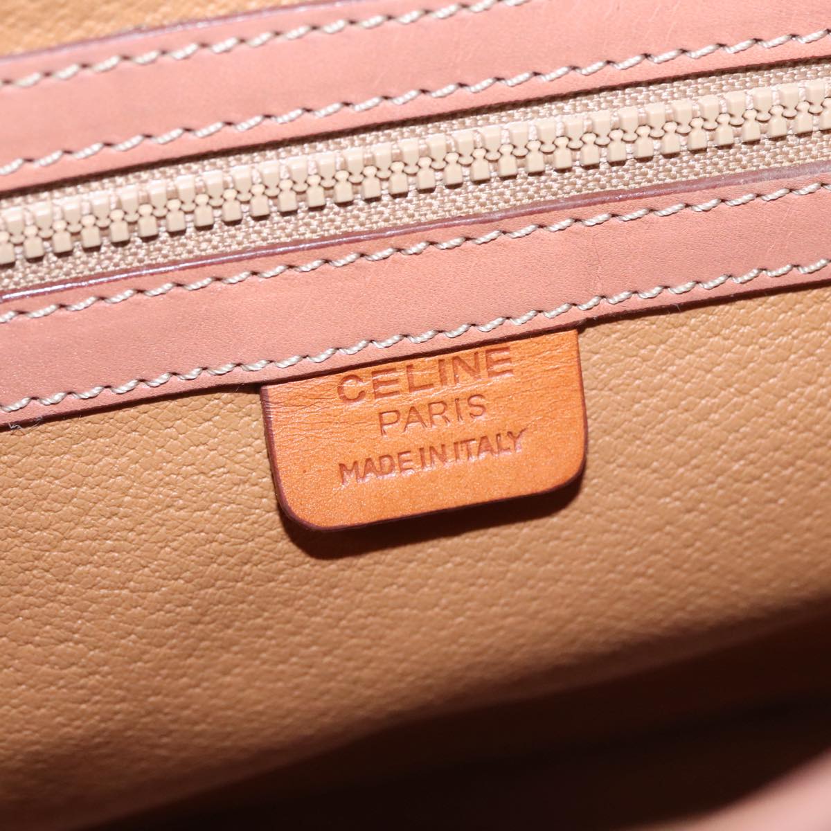 CELINE Macadam Canvas Hand Bag PVC Leather 2way Brown Auth 105732