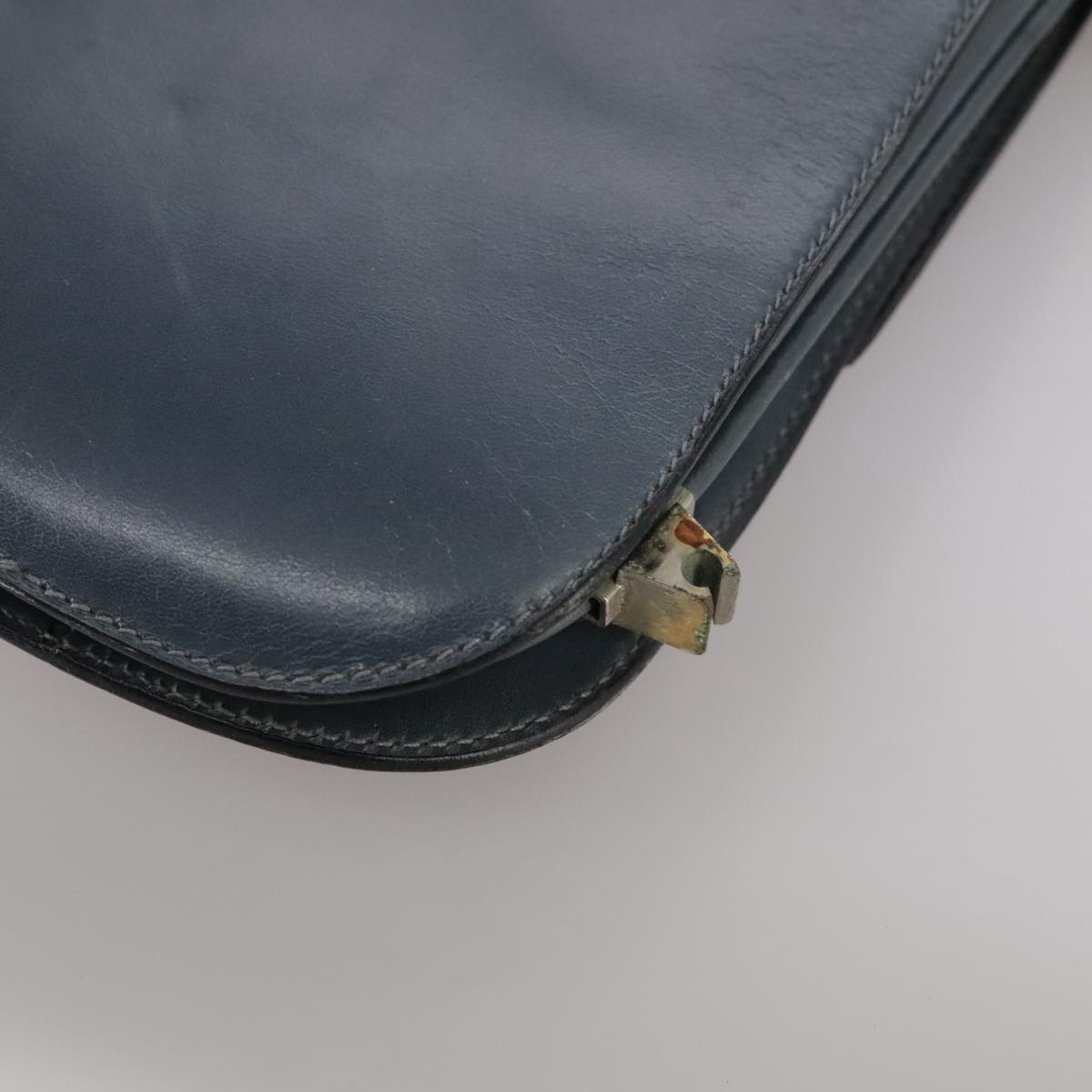 CELINE Shoulder Bag Leather Blue Auth 105737