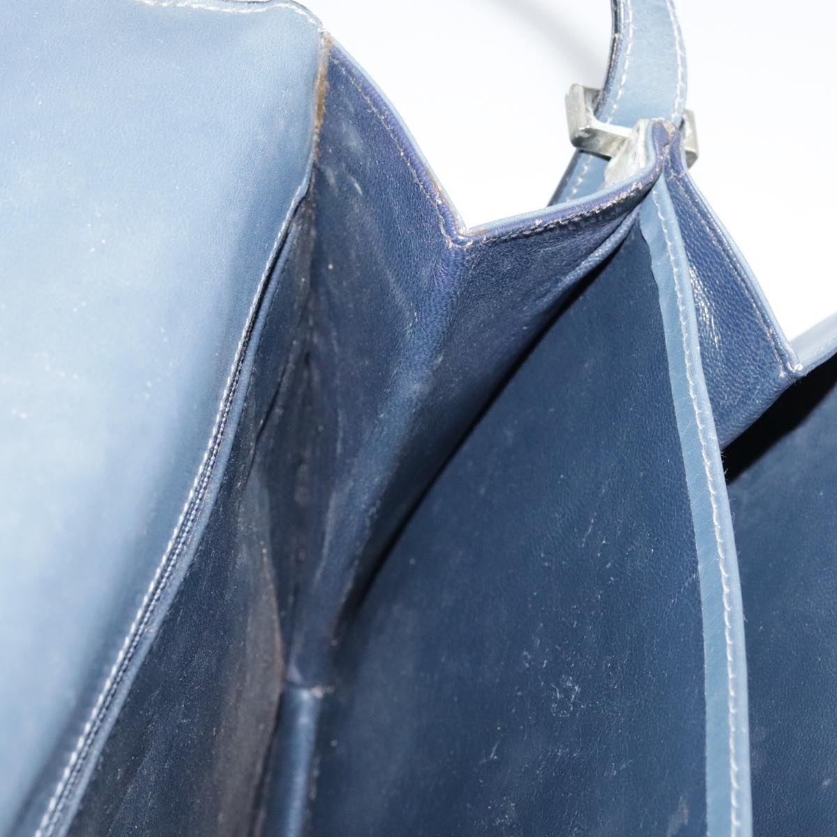 CELINE Shoulder Bag Leather Blue Auth 105737