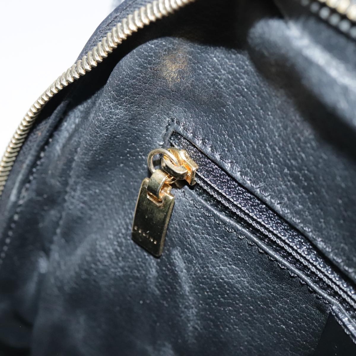 CELINE Macadam Canvas Backpack PVC Leather Black Silver Auth 105774
