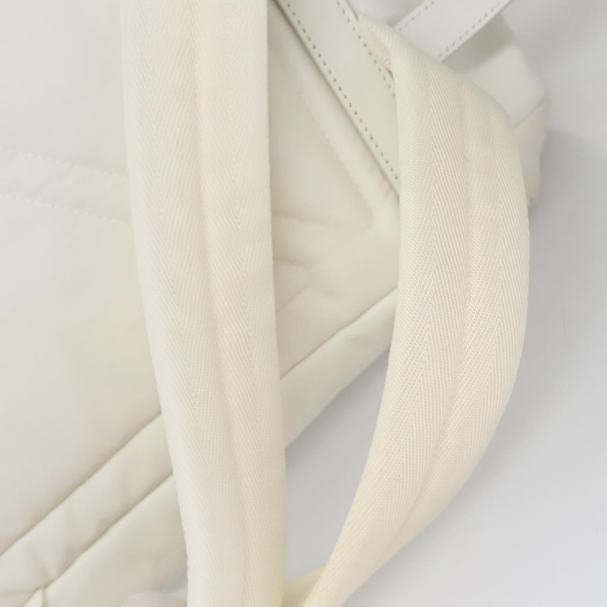 PRADA Backpack Nylon White Silver Auth 105813V