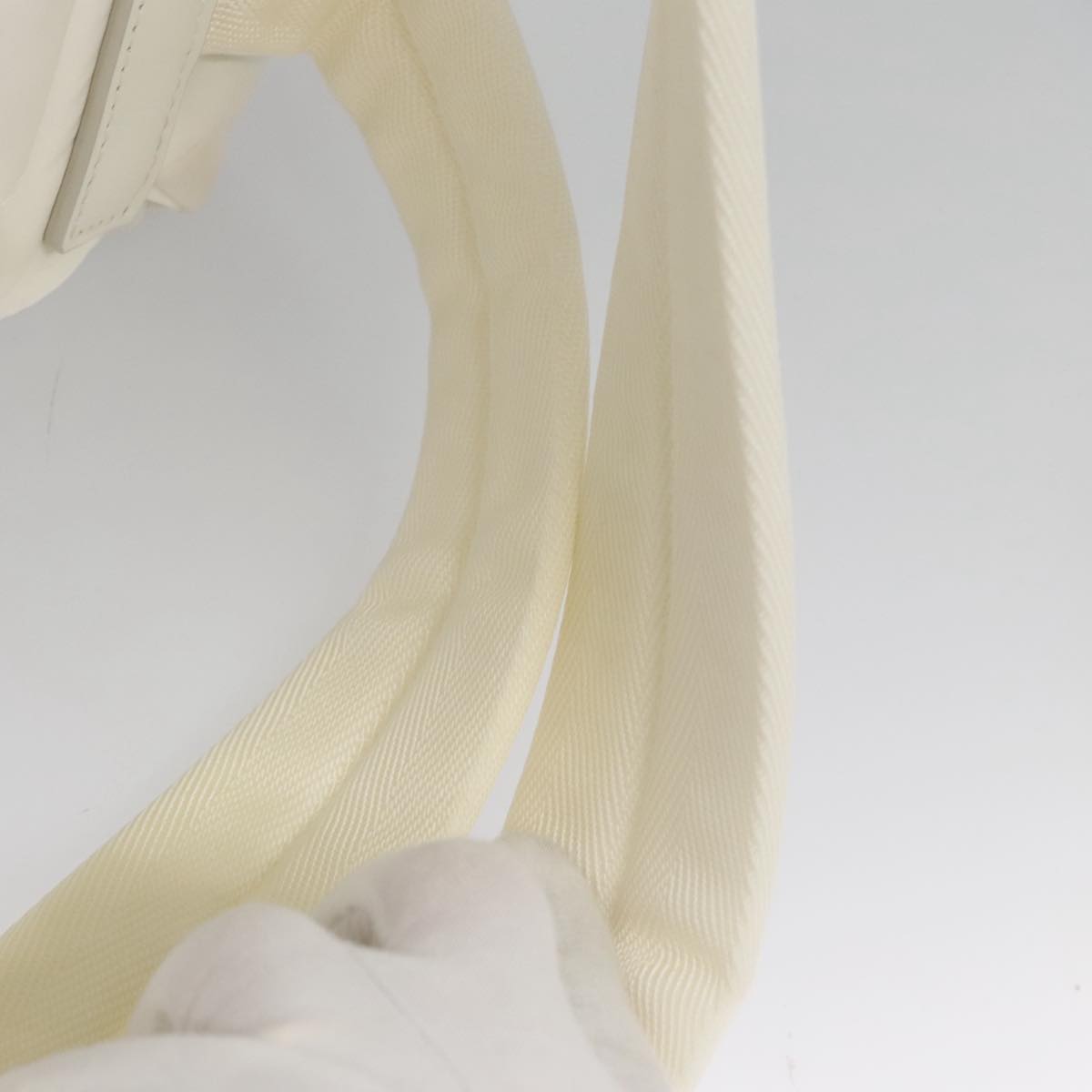 PRADA Backpack Nylon White Silver Auth 105813V