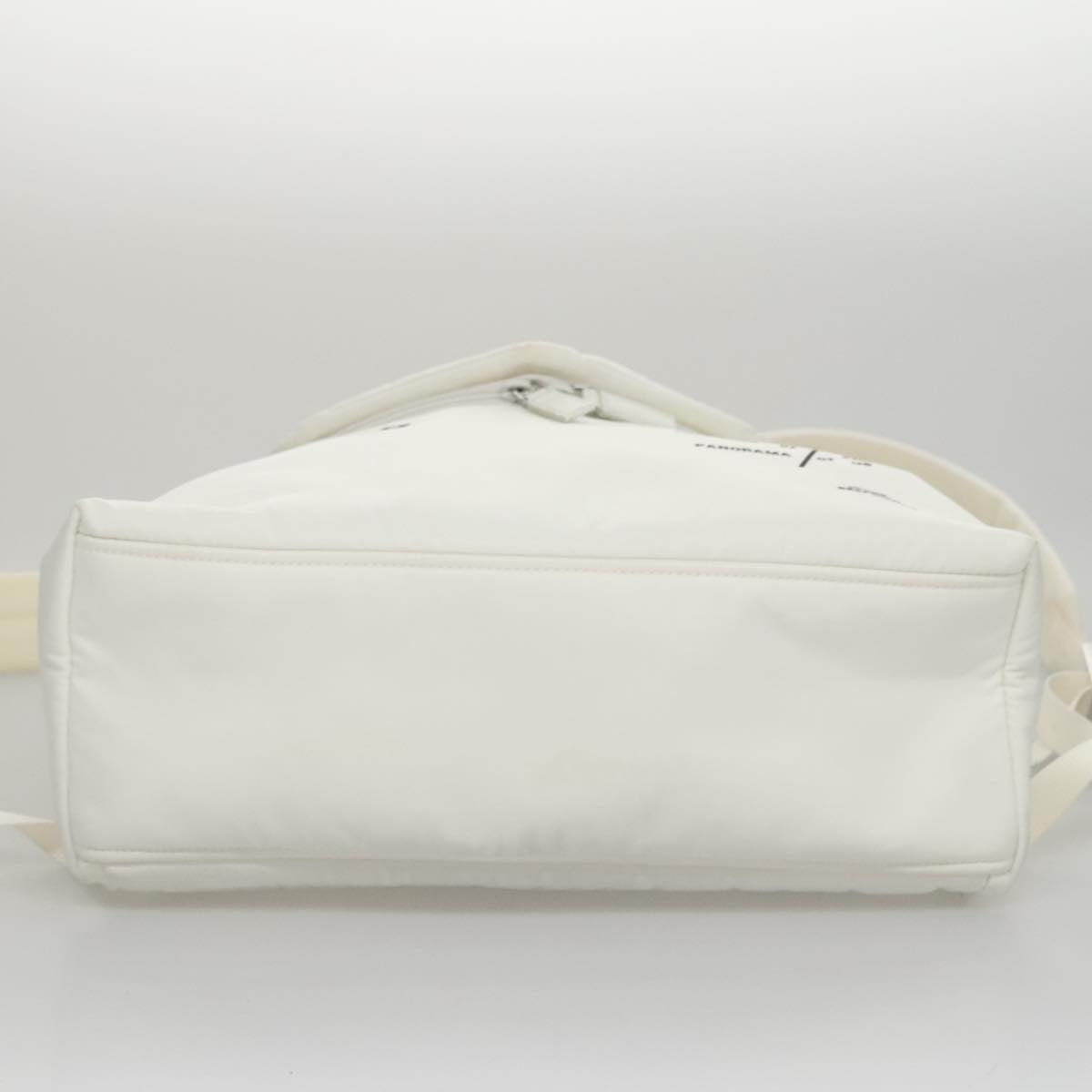 PRADA Backpack Nylon White Silver Auth 105813V