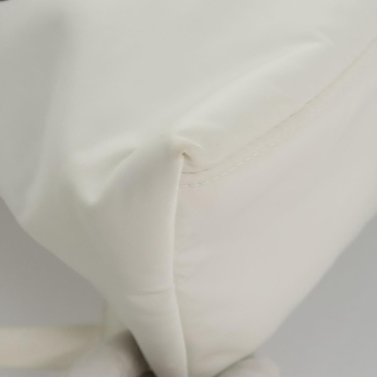 PRADA Backpack Nylon White Silver Auth 105813V