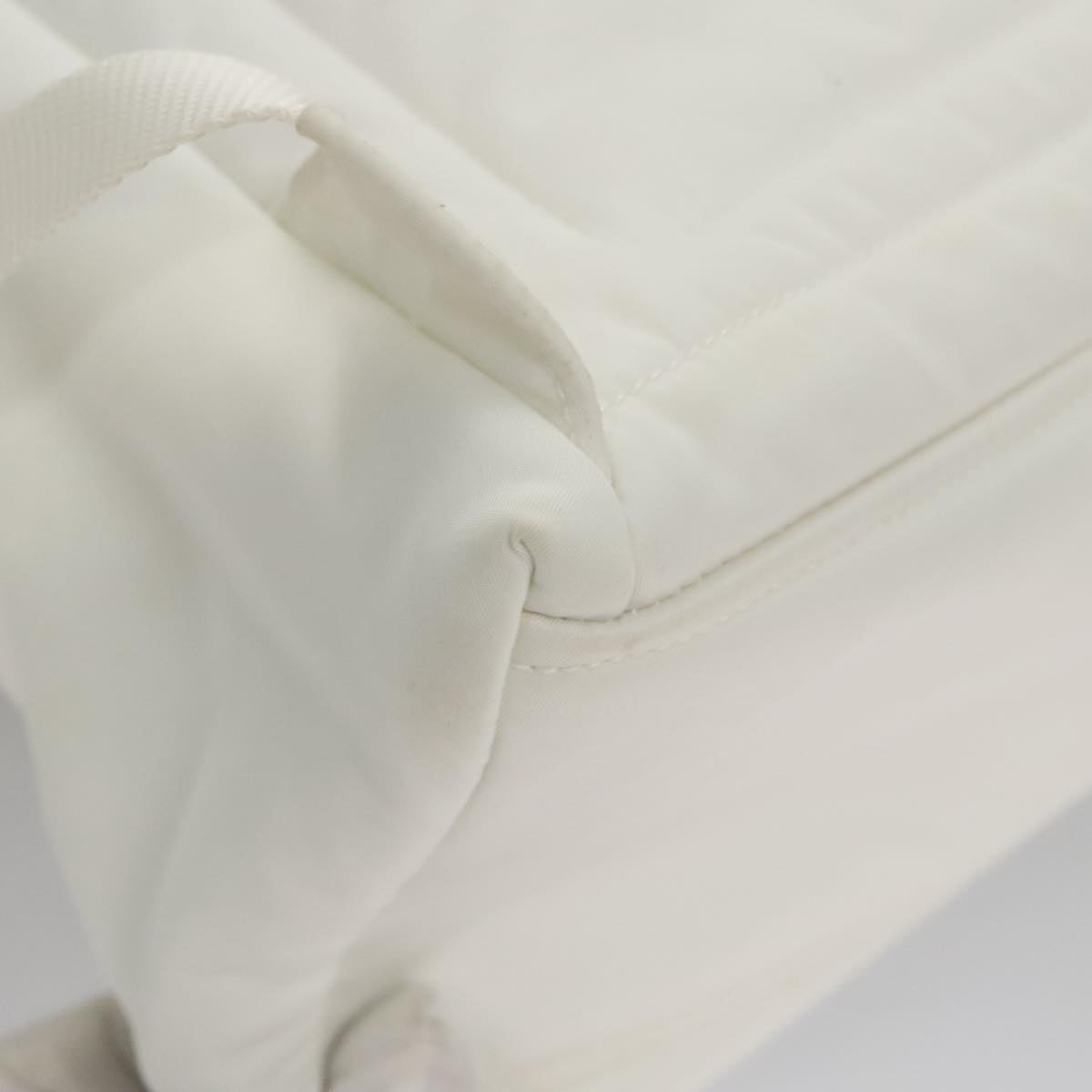 PRADA Backpack Nylon White Silver Auth 105813V