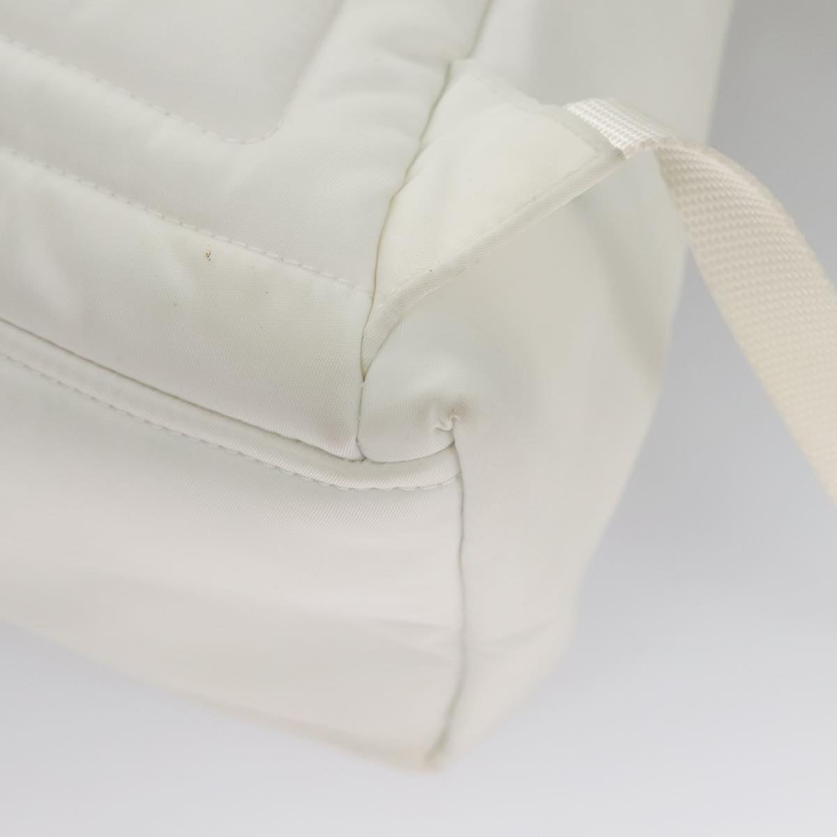 PRADA Backpack Nylon White Silver Auth 105813V