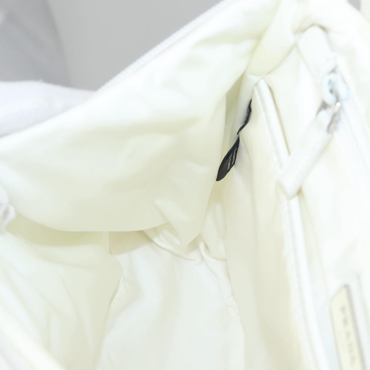 PRADA Backpack Nylon White Silver Auth 105813V